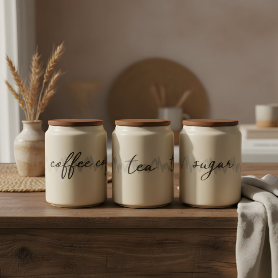 Porcelain Spice Jar Set - 3 Pcs